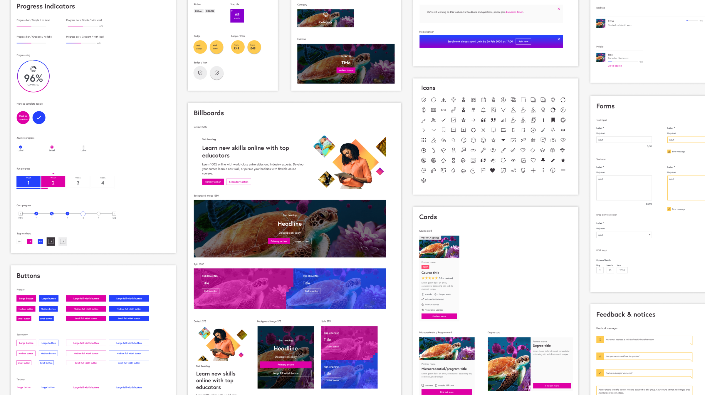 FutureLearn digital design system components