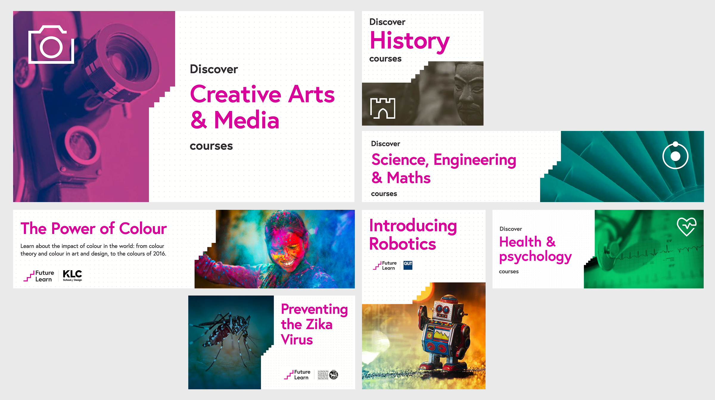 Social media templates using the FutureLearn ‘steps’ graphical device