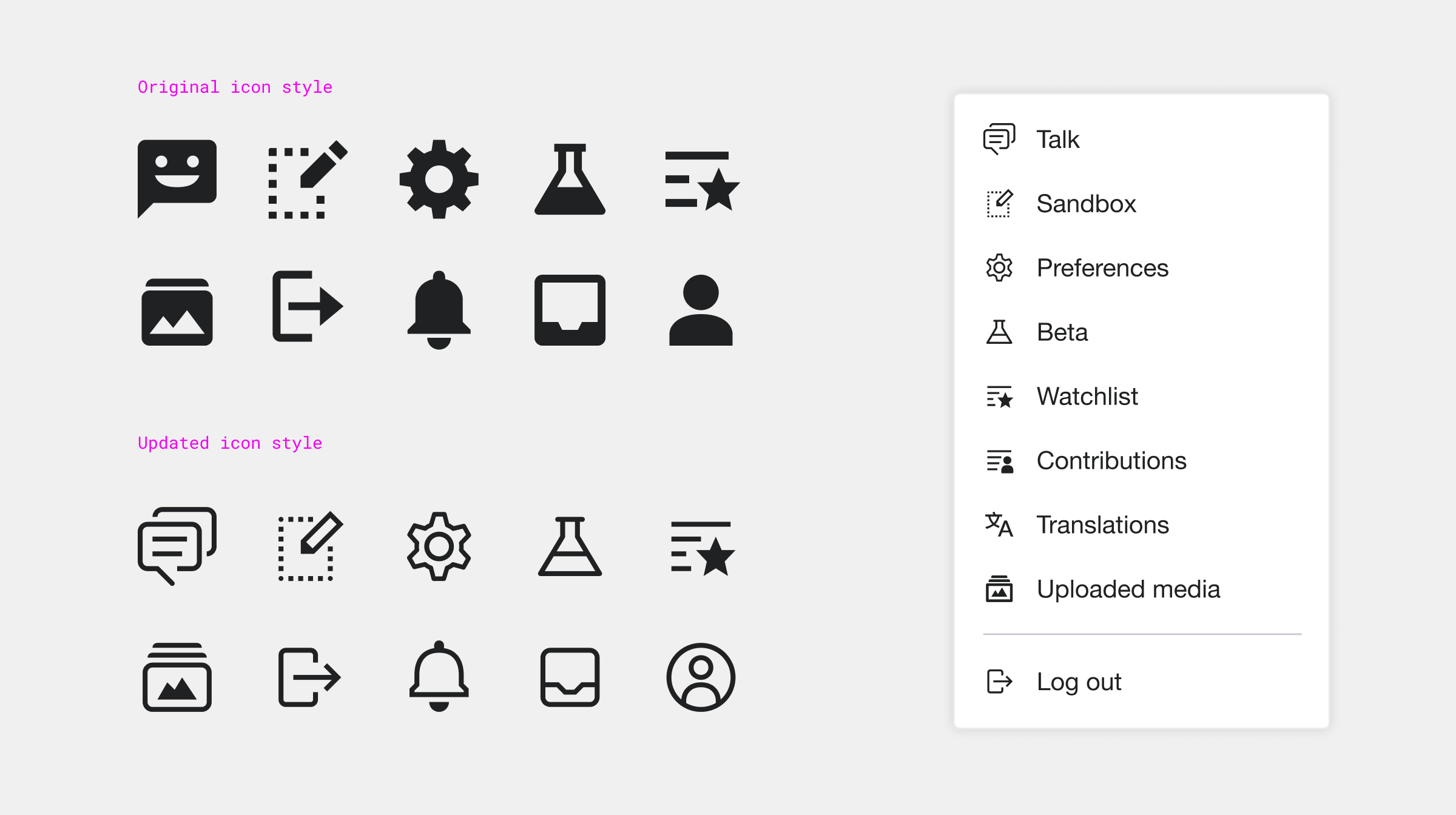 New outlined iconography explorations