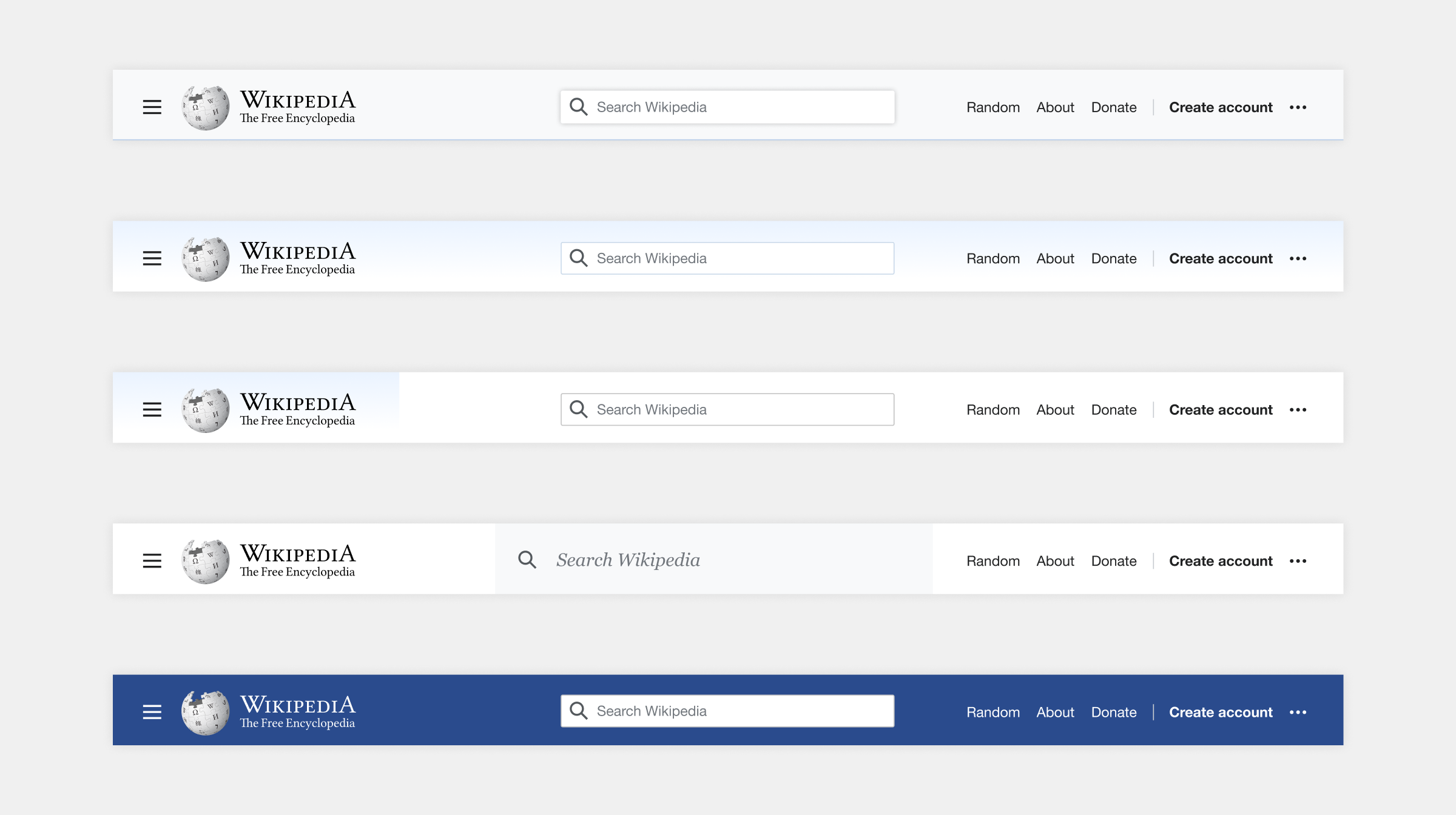 Redesigned Wikipedia site navigation
